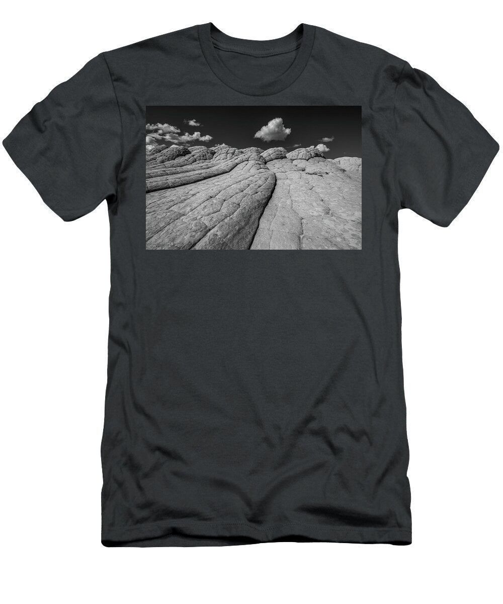 The Rocks of White Pocket Black and White Peter Tellone T-Shirt