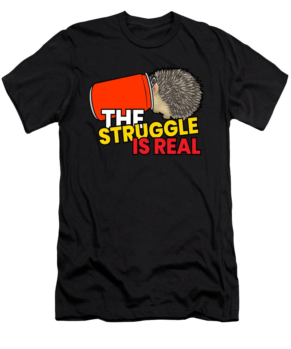 The Struggle Is Real Hedgehog Cute Kids Moon T-Shirt