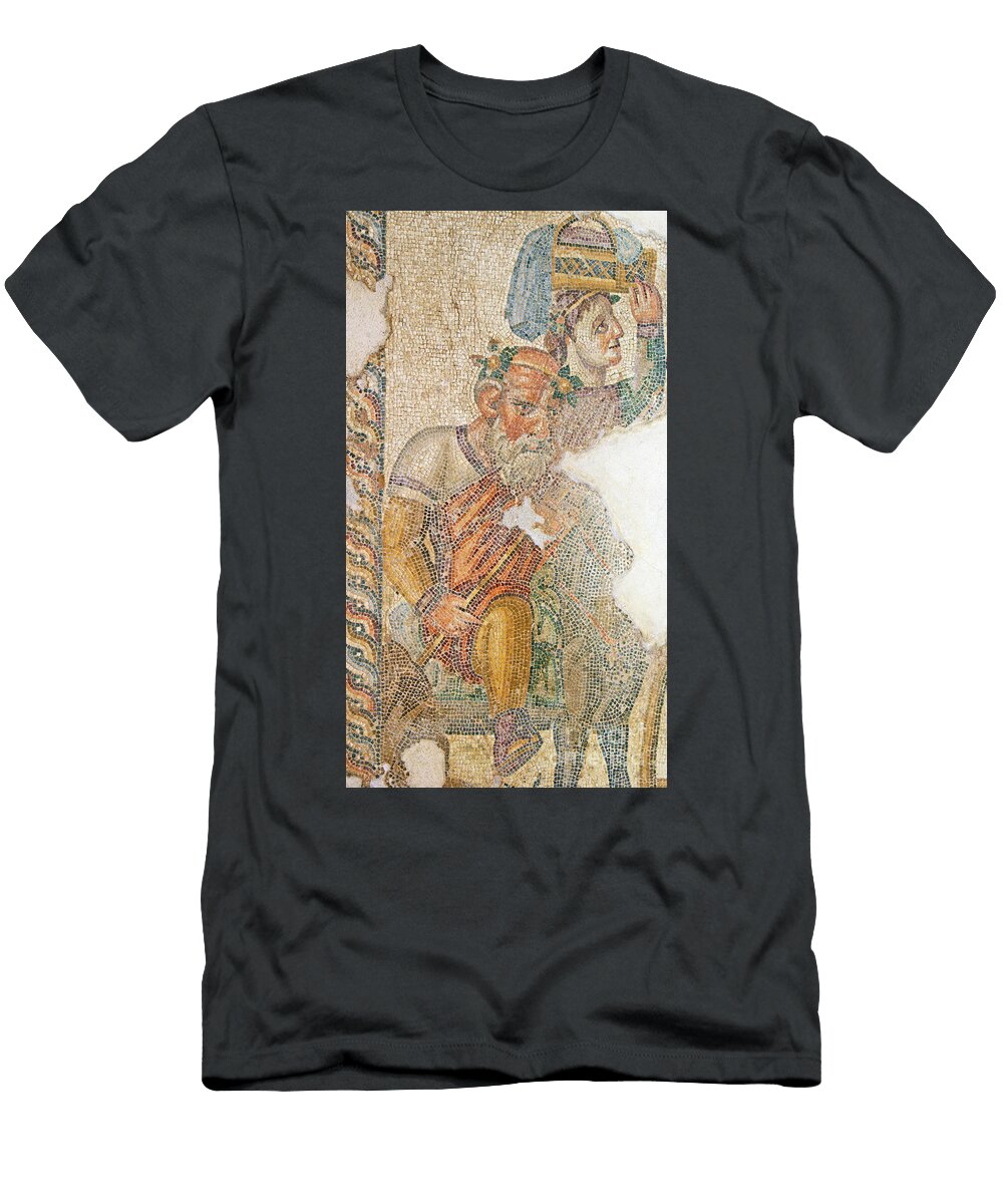 The Triumphant Procession of Dionysos Detail of Seilenos Riding His Donkey House of Aion Paphos Cyprus Mosaic Roman T-Shirt
