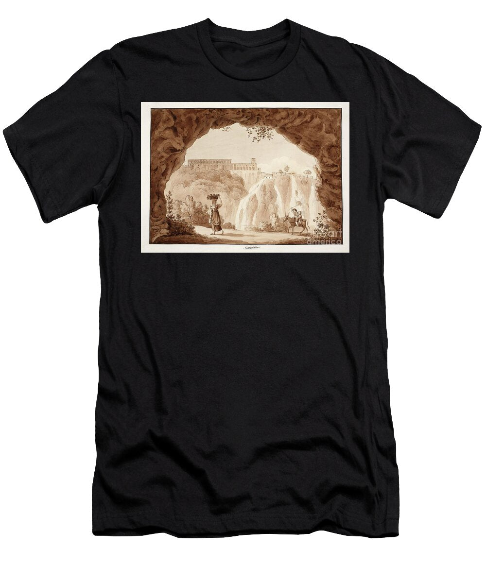 The Waterfalls At Tivoli 1833 Agostino Tofanelli T-Shirt