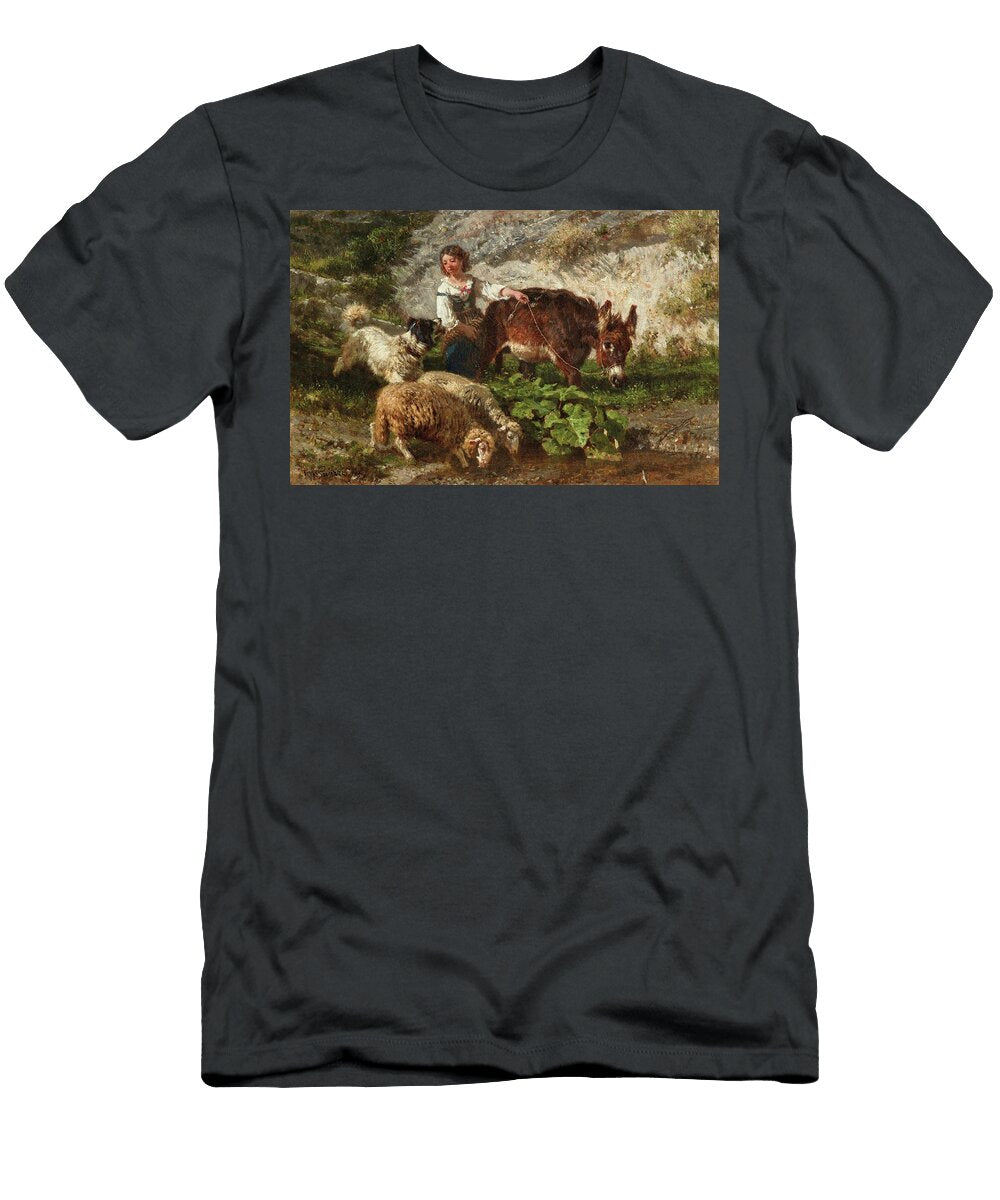 The Young Shepherdess Filippo Palizzi T-Shirt