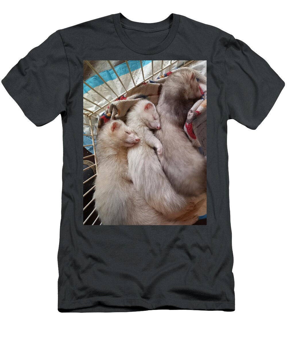 Three Sleepy Ferrets Rachael Elliott T-Shirt