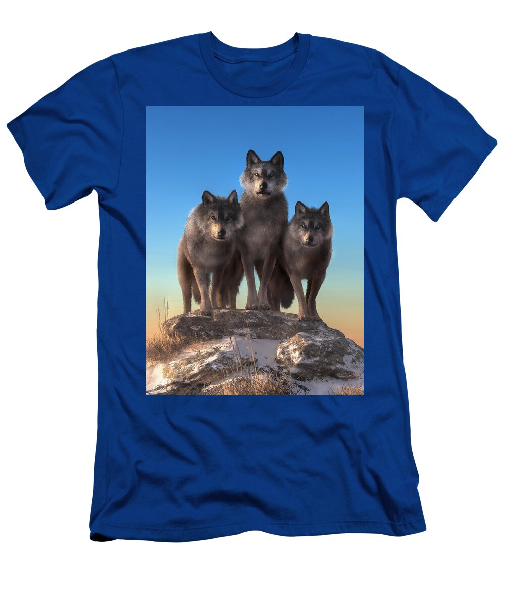 Three Wolves Watching You Daniel Eskridge T-Shirt