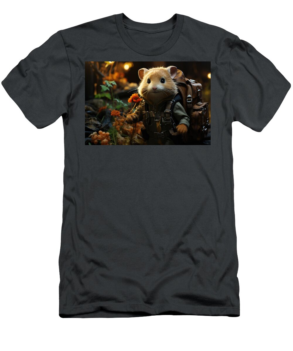 Tiny Trailblazer Huckleberry the Hamster Hiker John Twynam T-Shirt