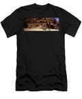 Tourist At Ancient Structures Petra Panoramic Images T-Shirt