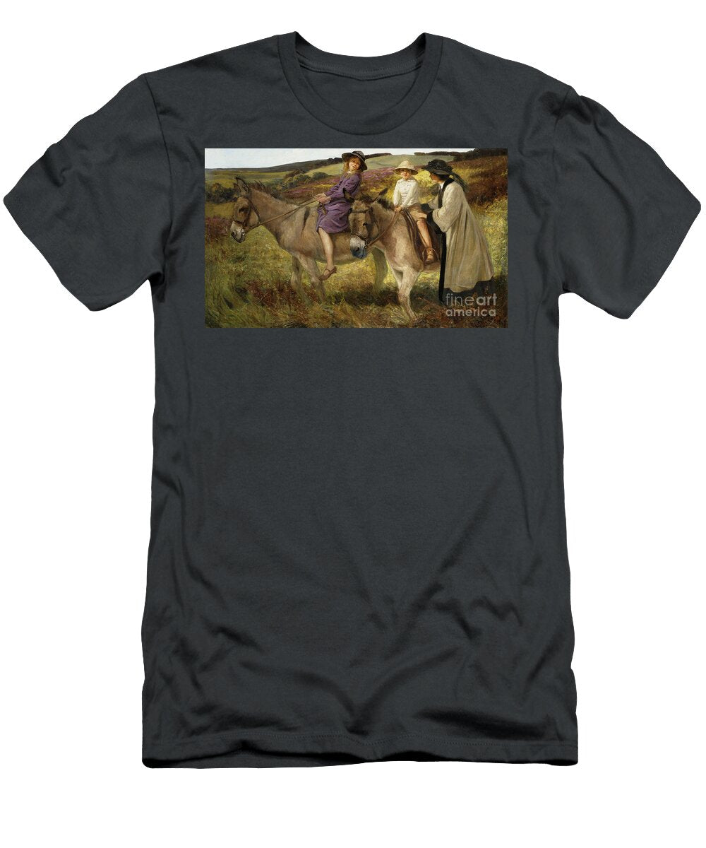 Two Children Riding Donkeys on the Edge of a Moor 1912 George Edmund Butler T-Shirt