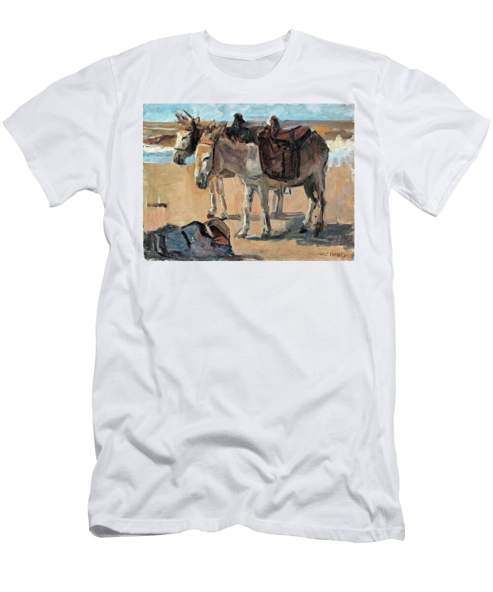 Two Donkeys Digital Remastered Edition Isaac Lazarus Israels T-Shirt