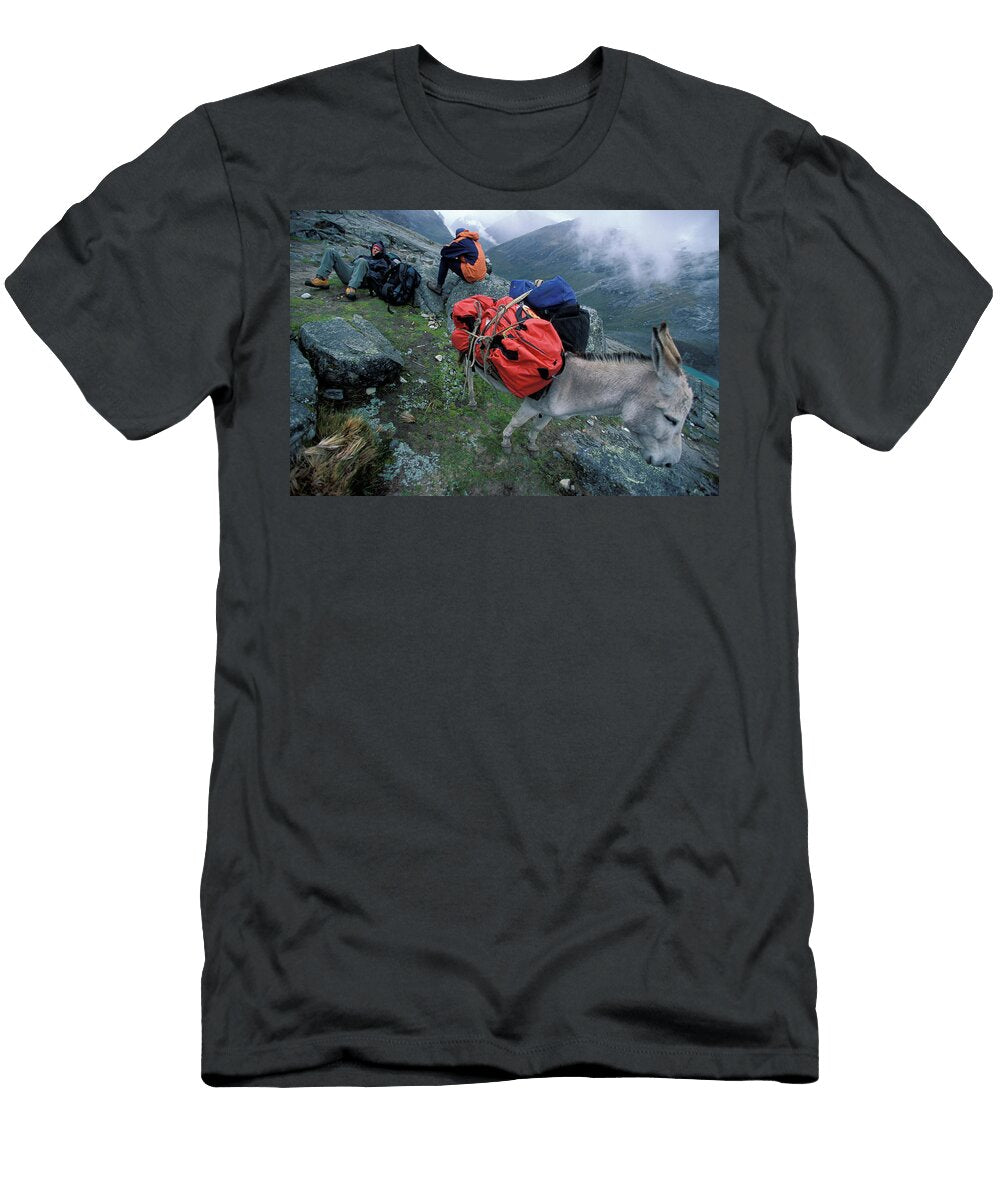 Two Men Take a Rest High on a Mountain Corey Rich T-Shirt