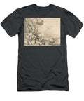 Two Shepherds a Donkey and Other Animals in a Landscape Giovanni Benedetto Castiglione T-Shirt