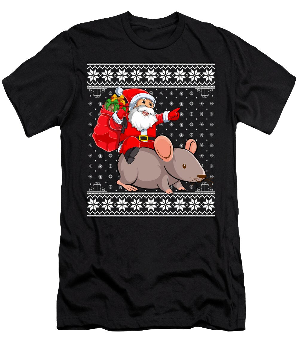 Ugly Xmas Sweater Style Santa Riding Hamster Christmas Thepassionshop T-Shirt
