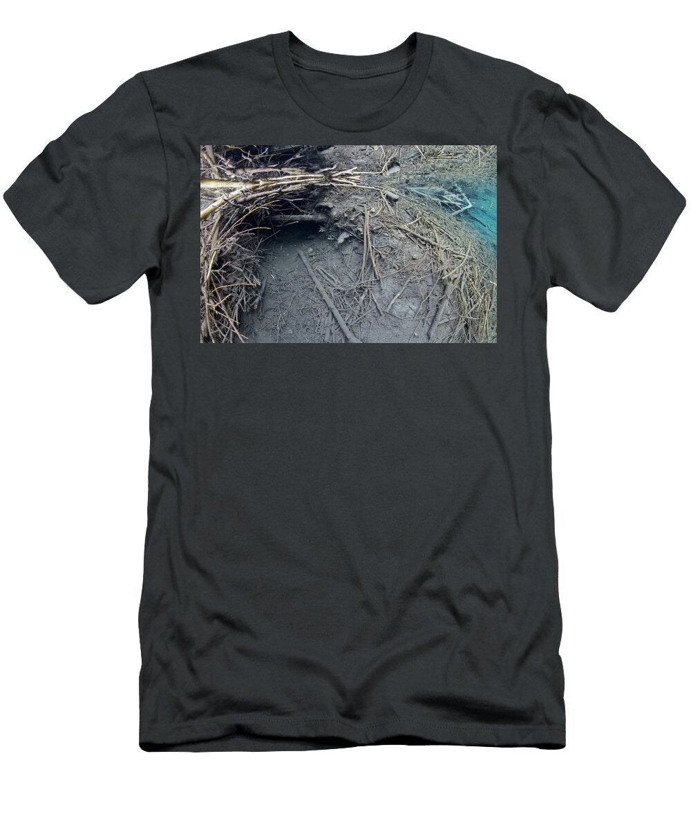 Under Water Entrance to Lodge of a North American Beaver Michel Roggo Natureplcom T-Shirt