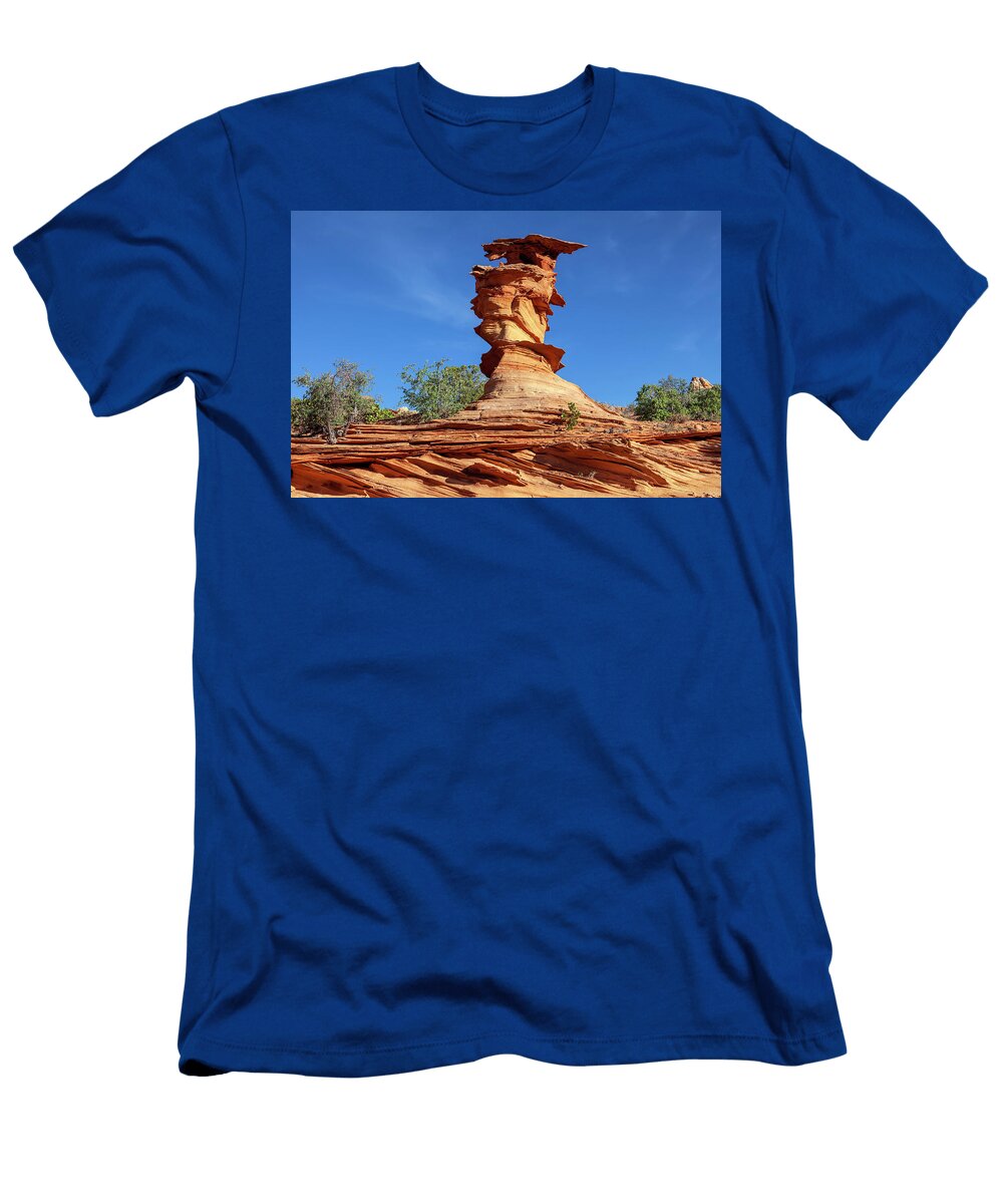 United States Arizona Paria Canyon Vermilion Cliffs Wilderness Colorado Plateau Rock Figure in Coyote Buttes South Vermilion Cliffs National Monument Bernd Grundmann T-Shirt
