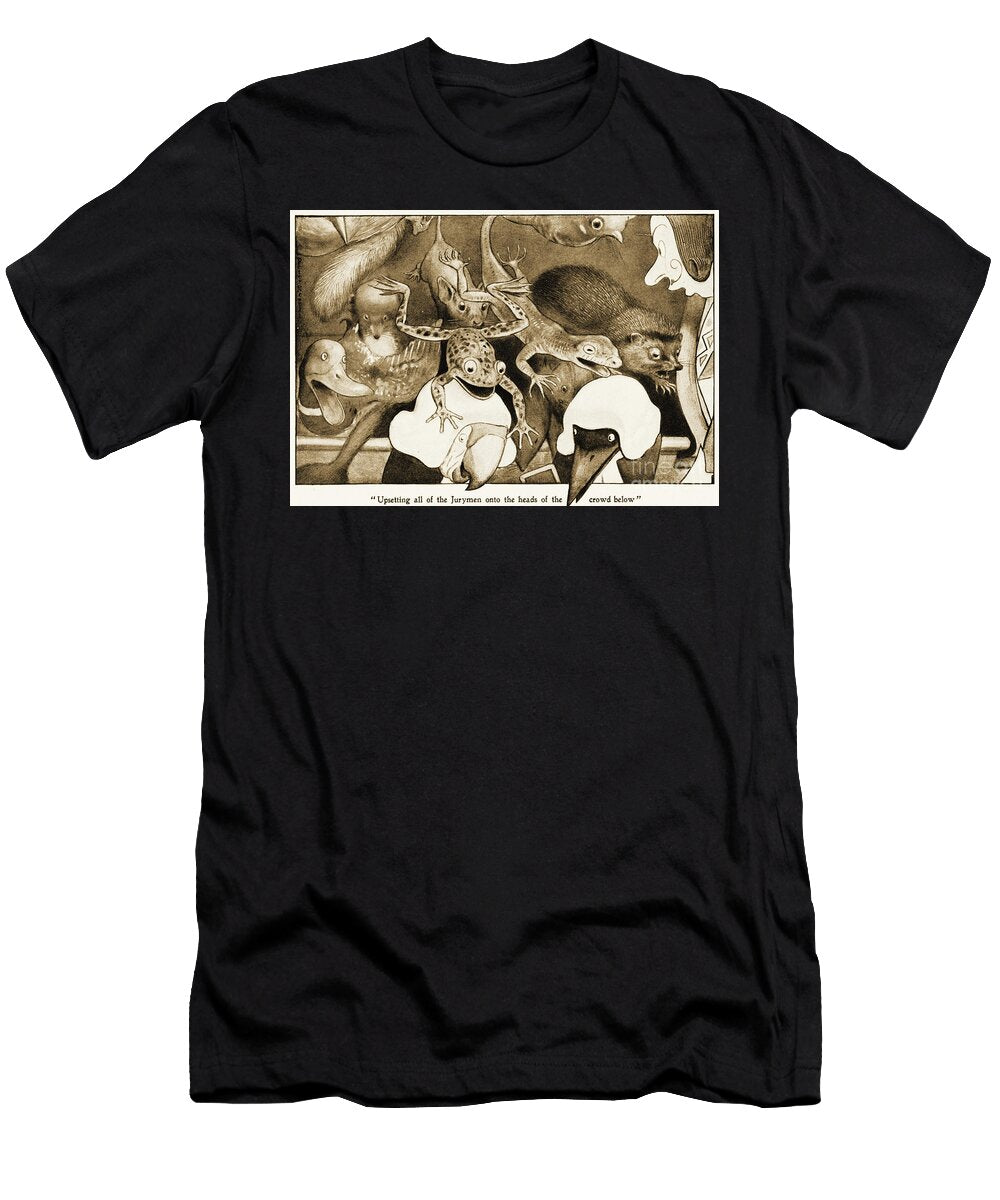 Upsetting All of the Jurymen Onto the Heads of the Crowd Below Illustration for Lewis Carrolls Alices Adventures in Wonderland Peter Newell T-Shirt