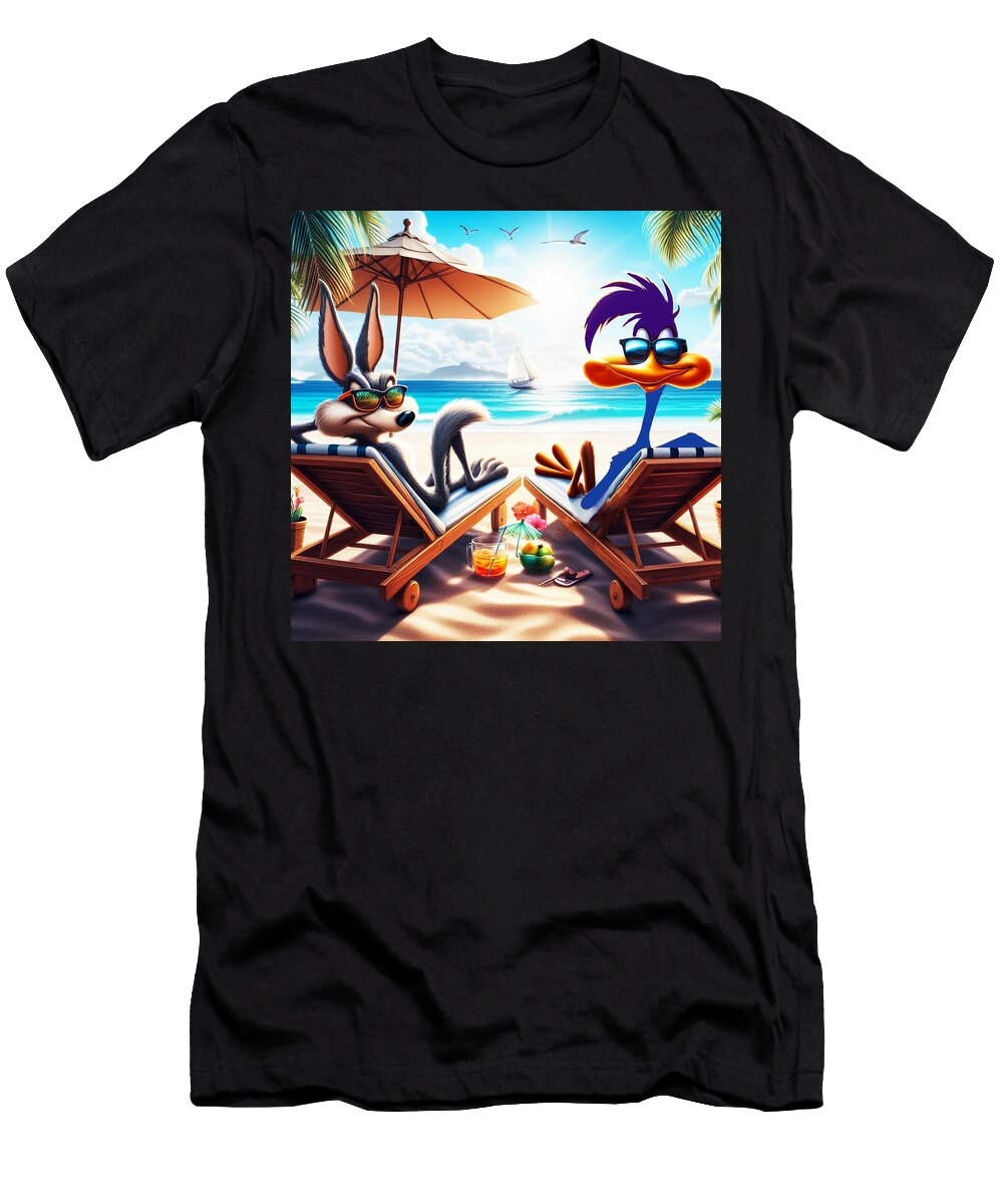 Vacation Photo Wile E Coyote and the Road Runner Ronald Mills T-Shirt