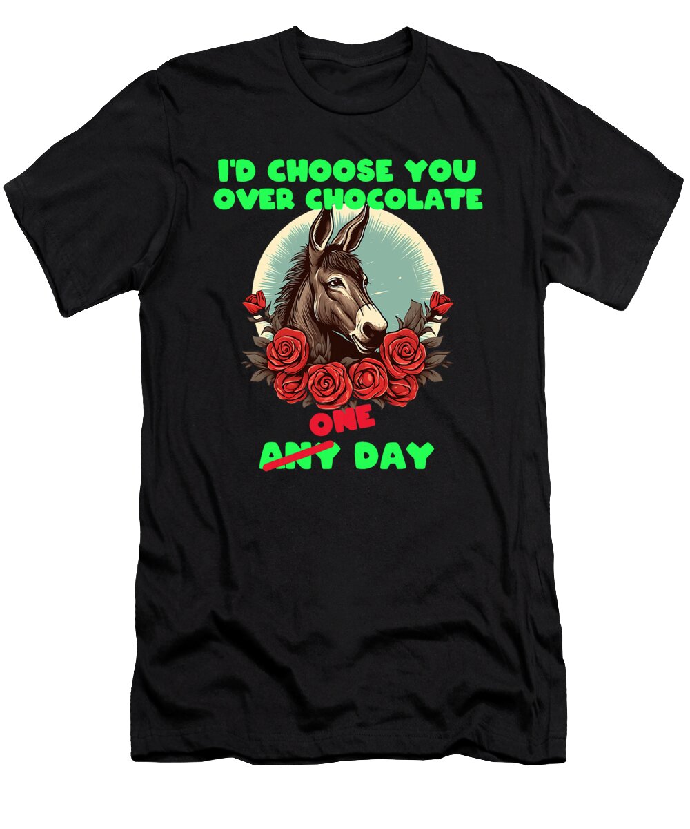 Valentines Donkey Loves Chocolate for Boys and Girls Dh Bubble T-Shirt
