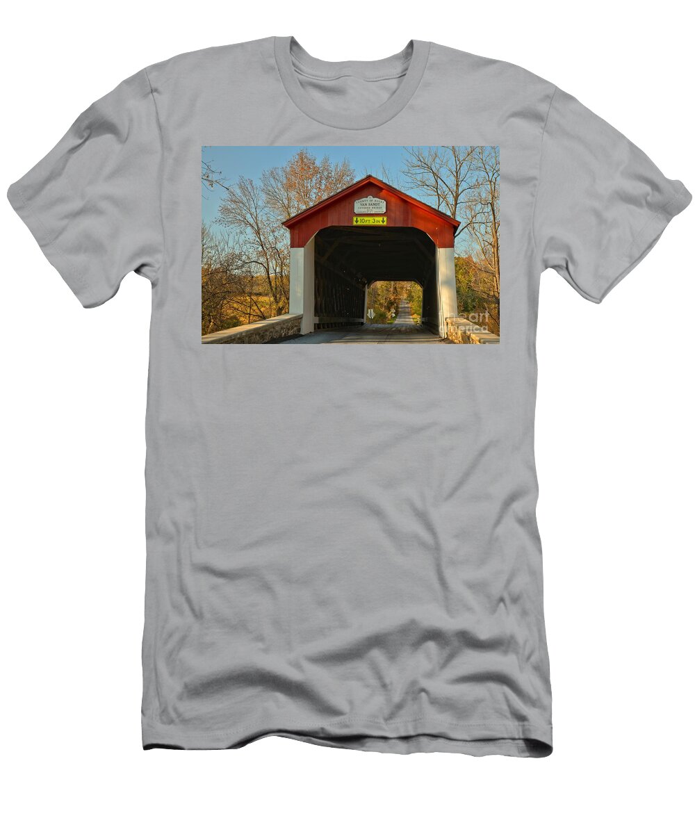 Van Sant Covered Bridge Bucks County Adam Jewell T-Shirt