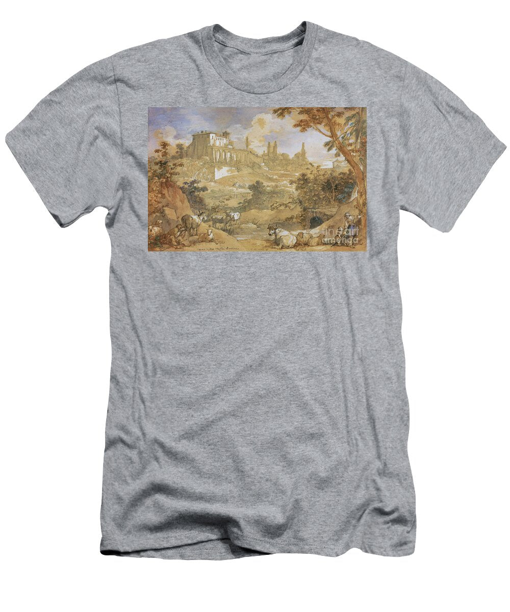 View of the Casino of Don Maffeo Barberino 1767 Gouache and Pencil Charles Joseph Natoire T-Shirt