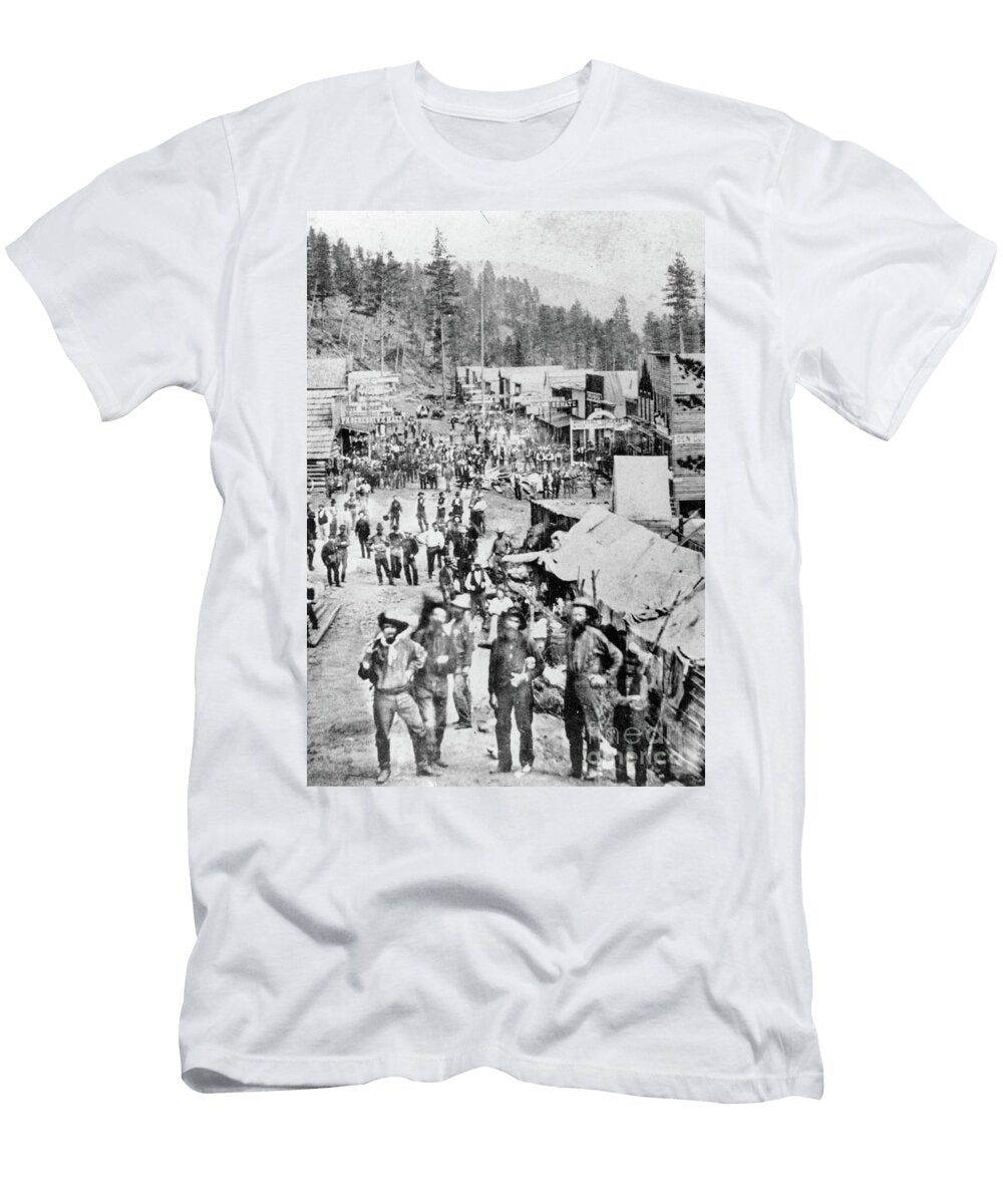 View of the Main Street Deadwood Dakota Territory 1877 American Photographer T-Shirt