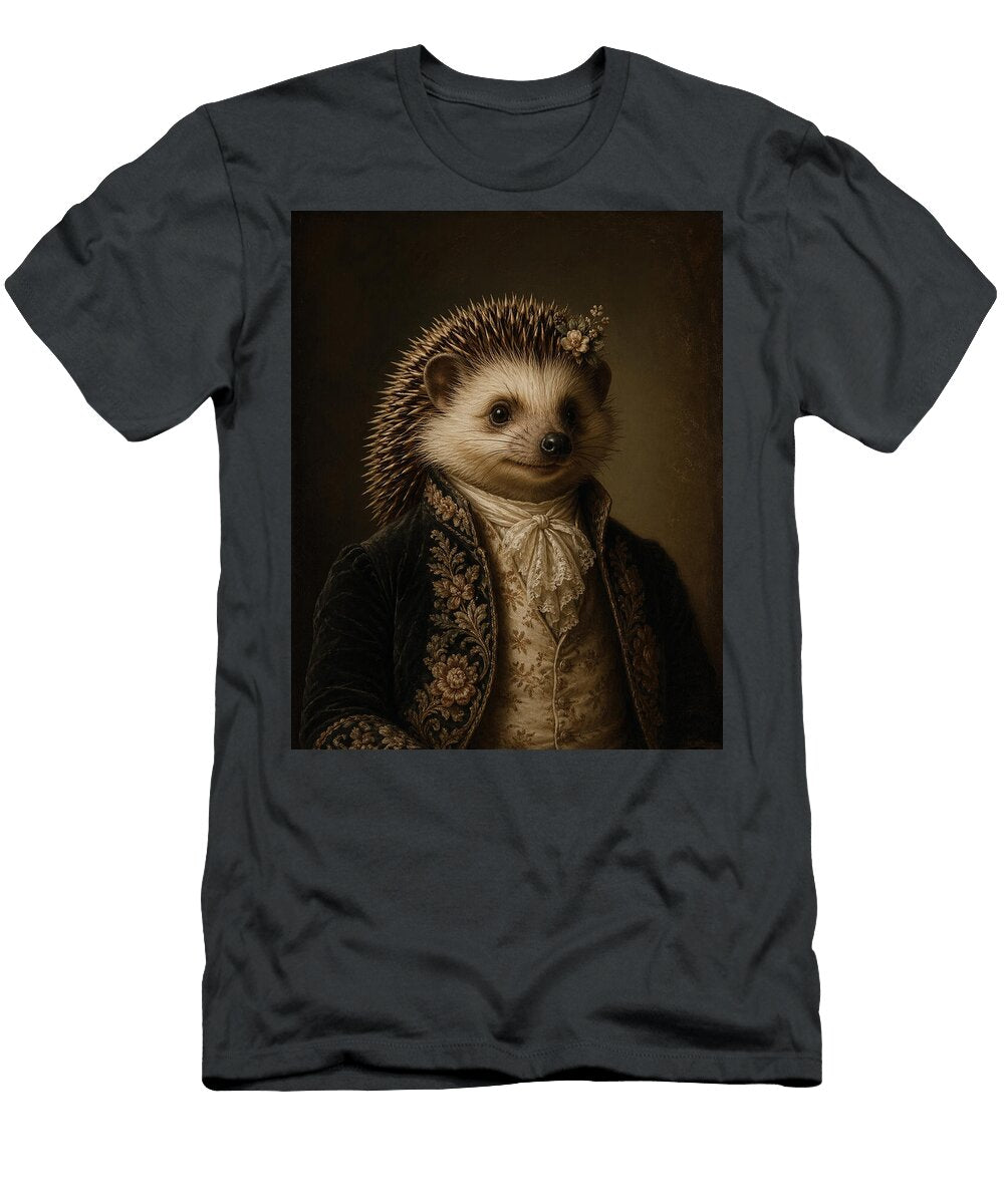 Vintage Hedgehog Aristocrat Portrait Elegant 18th Century Animal Fine Art Aldo Kristiyono T-Shirt