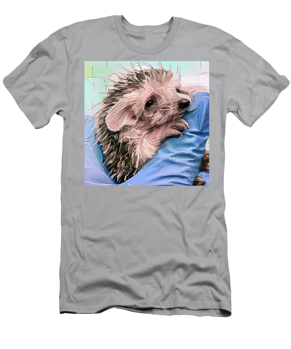 Volunteer Feeds and Orphaned Hedgehog Aj7 Humorous Quotes T-Shirt