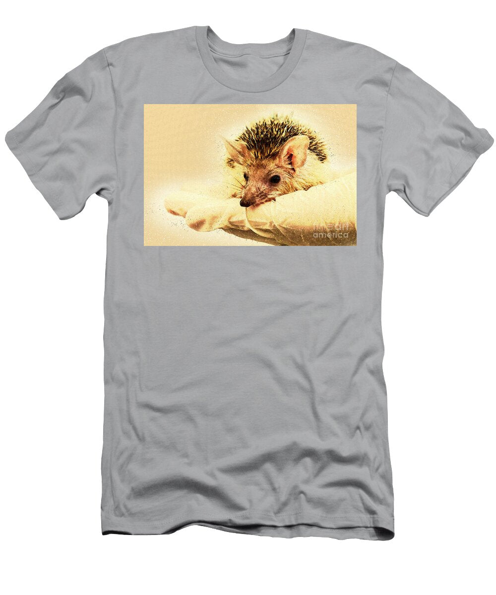 Volunteer Feeds and Orphaned Hedgehog Aj9 Humorous Quotes T-Shirt