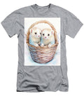 Watercolor Animal Art Two Baby Ferrets Playing in a Basket with Tan and White Fur Adorable Ferret Pa Henry George T-Shirt