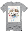 Watercolor Animal Art Two Baby Hedgehogs Exploring a Garden with Spiky Brown Quills Adorable Hedgeho Henry George T-Shirt