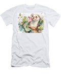 Watercolor Art Floral Design a Playful Stoat Cute Animal Elmer Powers T-Shirt