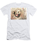 Watercolor Art Floral Illustration a Playful European Polecat Peeking From Its Burrow Holdi Cute Fer Elmer Powers T-Shirt