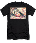 Watercolor Art Heart Filled a Curious Ferret Peeking From a Tunnel Holding a Fuzzy T Cute Ferret Elmer Powers T-Shirt