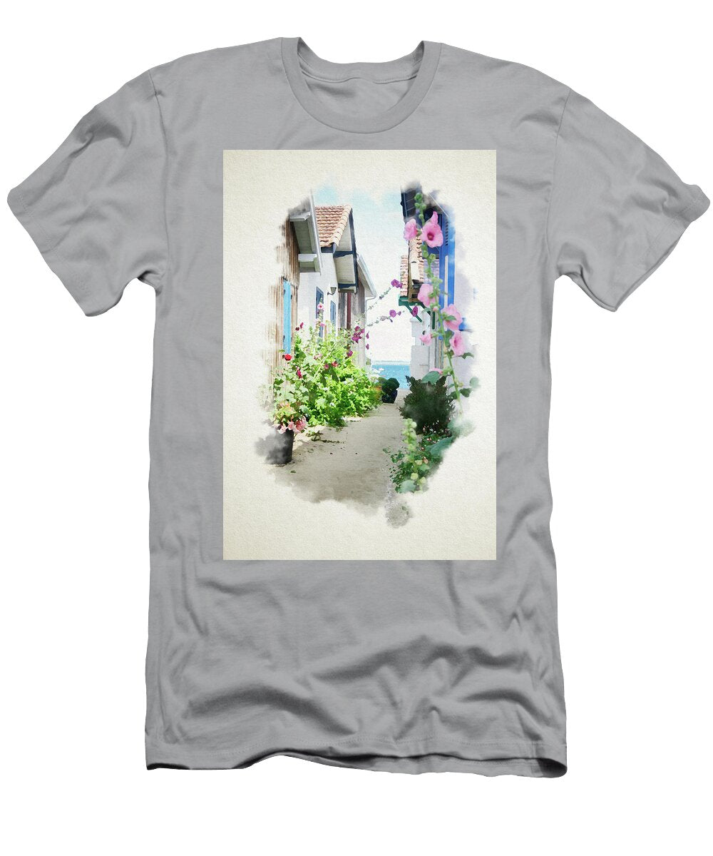 Watercolor of Wooden House in Bassin Darcachon Youri Mahieu T-Shirt