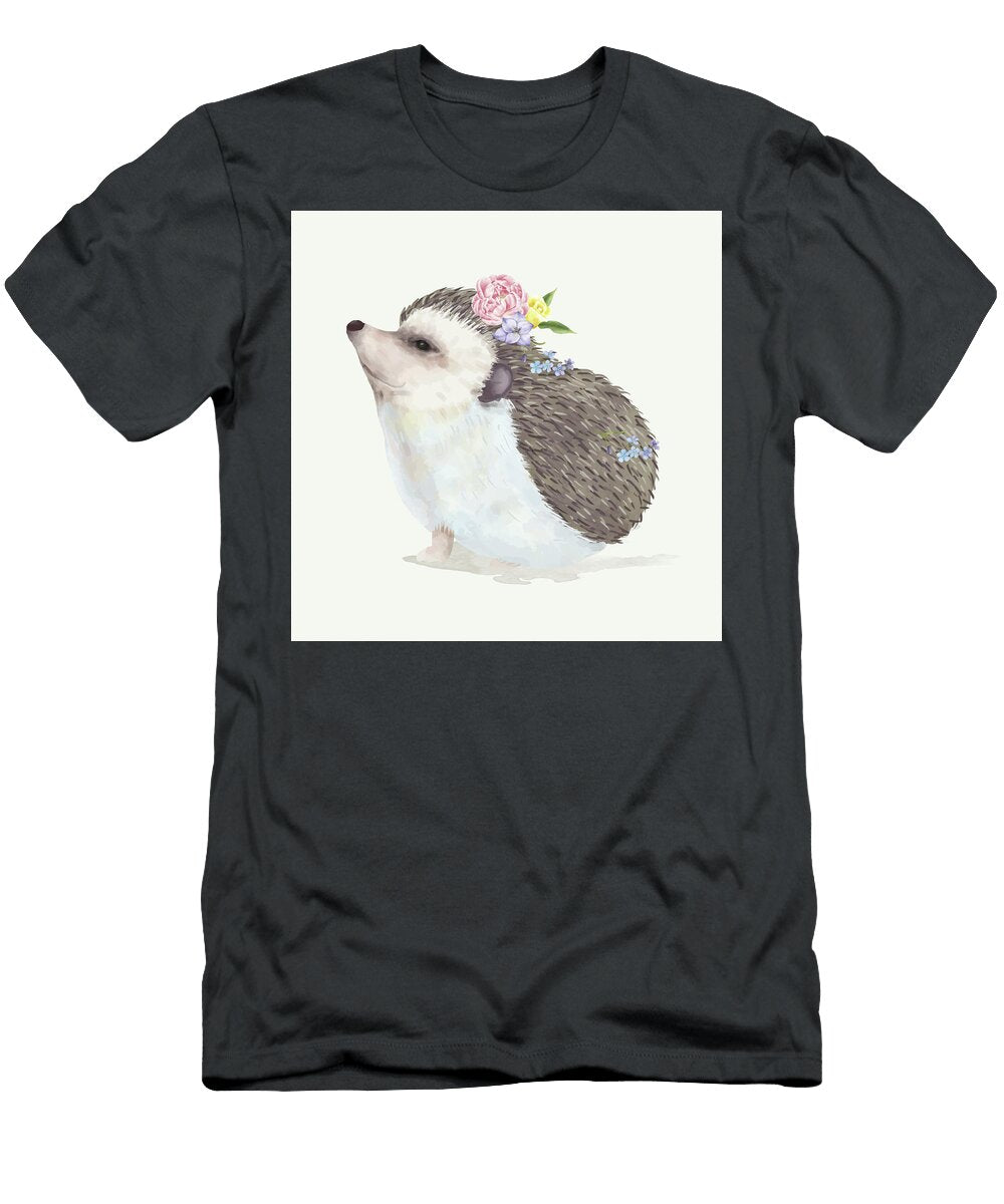 Watercolour Baby Hedgehog Illustration Murellos Design T-Shirt
