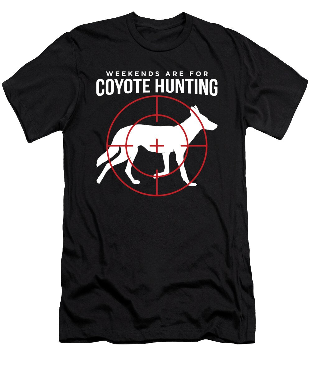 Weekends Are for Coyote Hunting Hunter Print Jacob Hughes T-Shirt