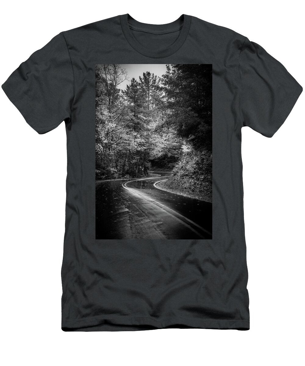 Wet Mountain Road in Black and White Chrystal Mimbs T-Shirt