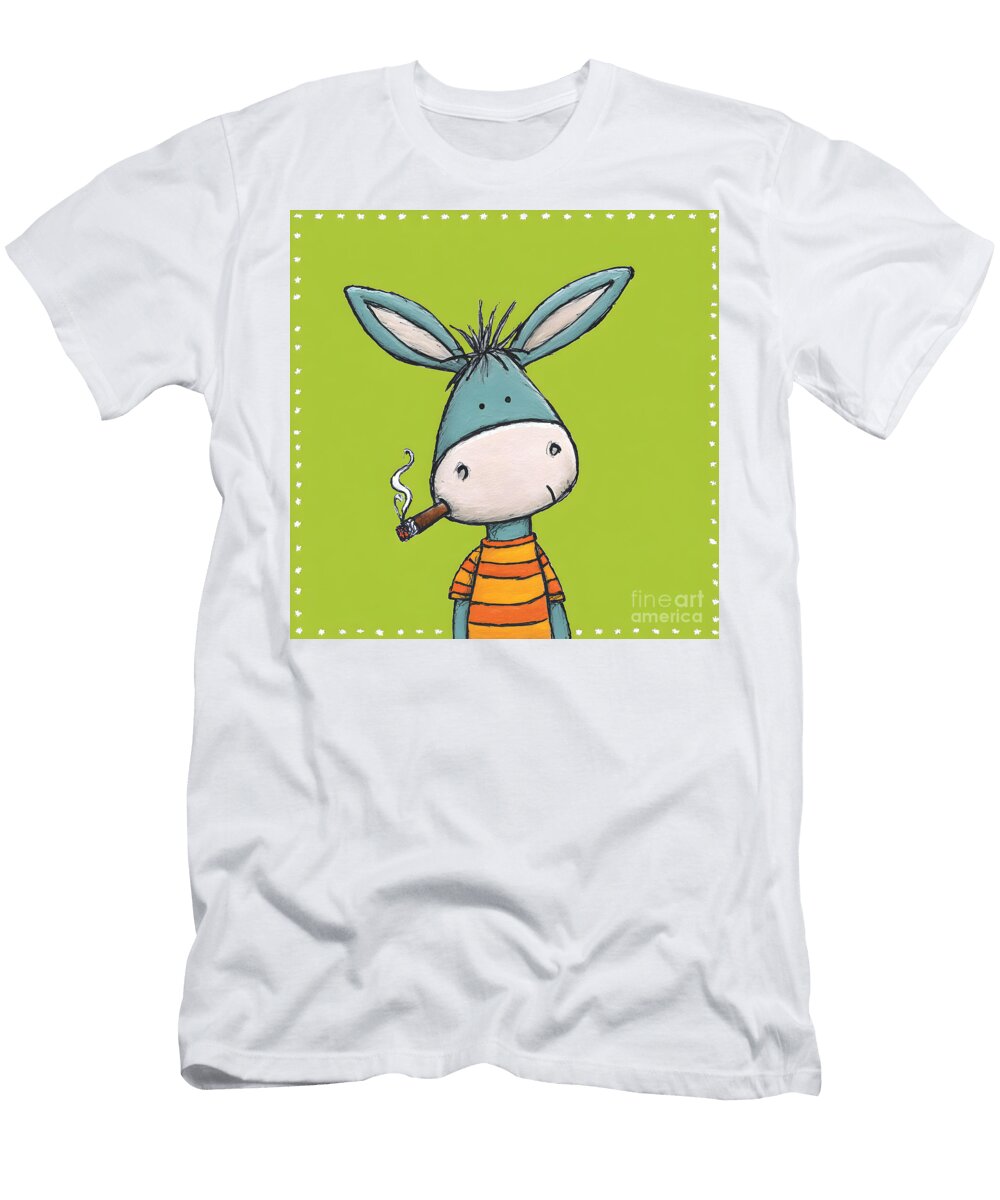 Whimsical Donkey Smokes Cigar Olfactoart Studio T-Shirt