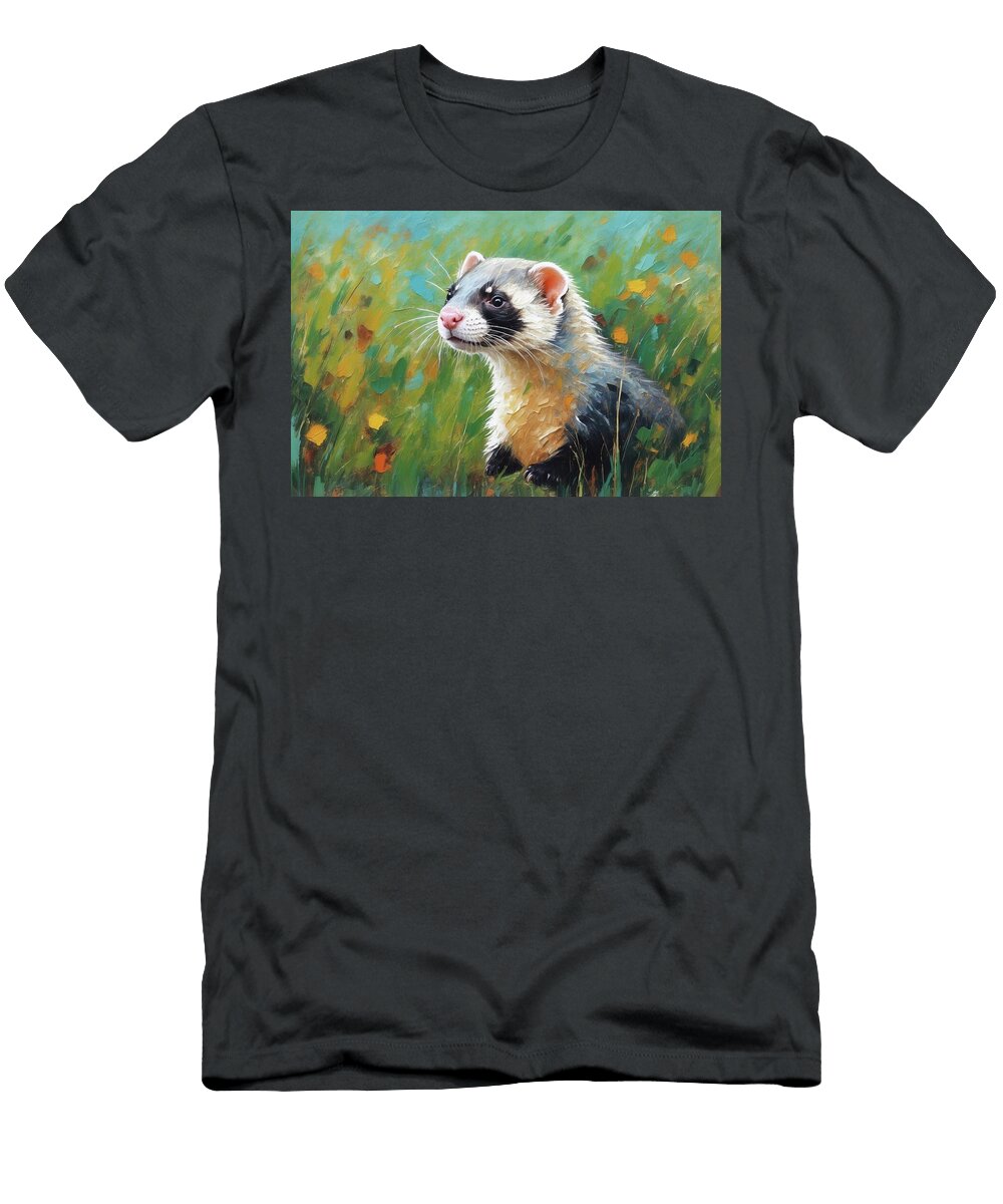 Whimsical Ferret Colors of Nature Don Northup T-Shirt