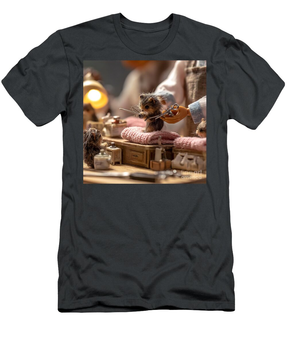 Whimsical Hedgehog Haircut Scene Grafititee S T-Shirt