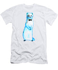 White Ferret Hipster with Monocle and Bow Tie Watercolor Drawing Boriana Giormova T-Shirt