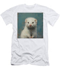 White Ferret on Blue Elisabeth Lucas T-Shirt