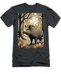Wild Boar in Woodland Philip Openshaw T-Shirt