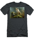 Wild Coyote Standing on Mossy Rock Mindscape Arts T-Shirt