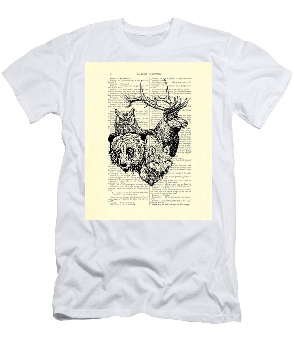 Wolf Bear Deer and Owl Madame Memento T-Shirt