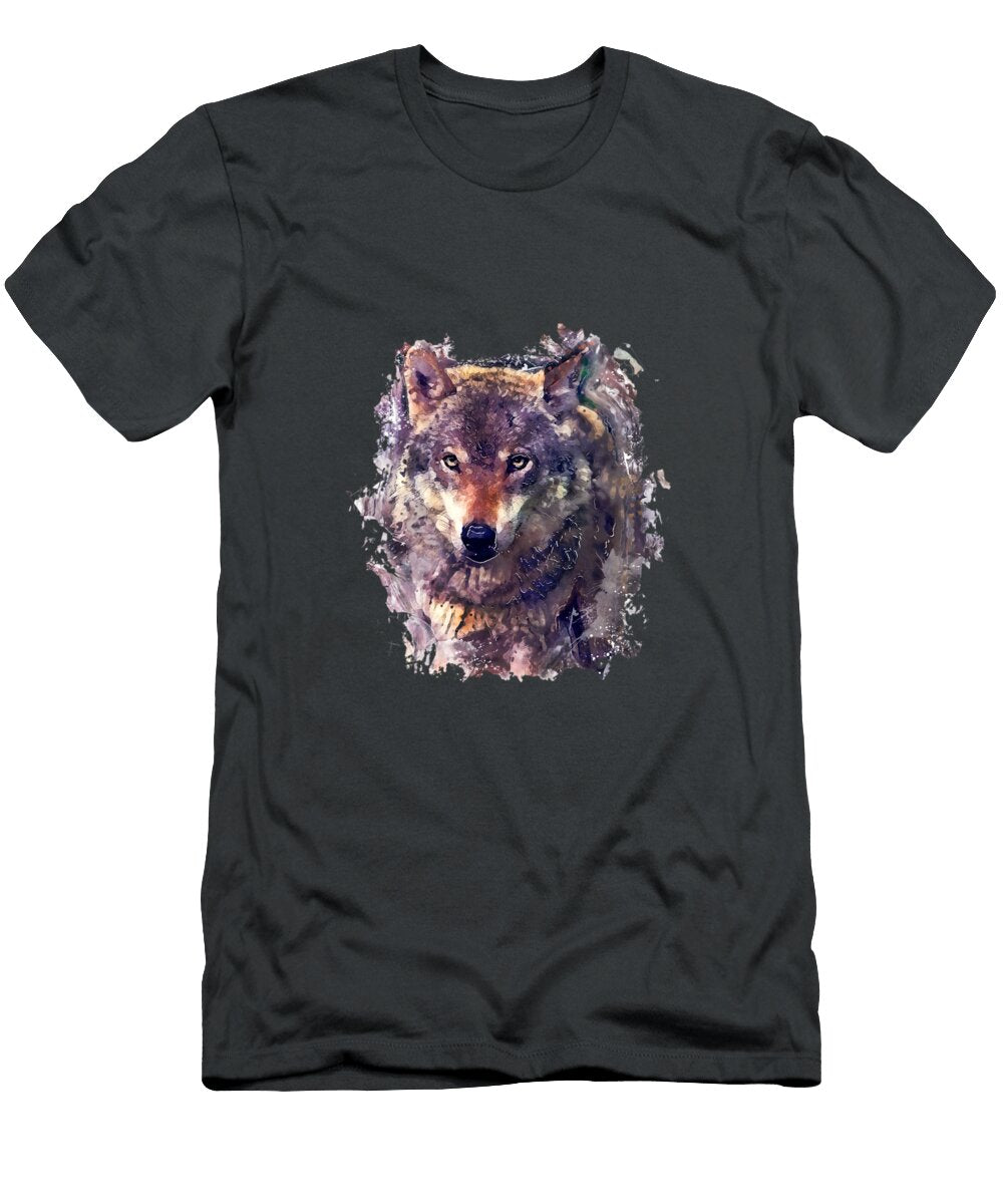 Wolf Watercolor Painting Justyna Jbjart T-Shirt