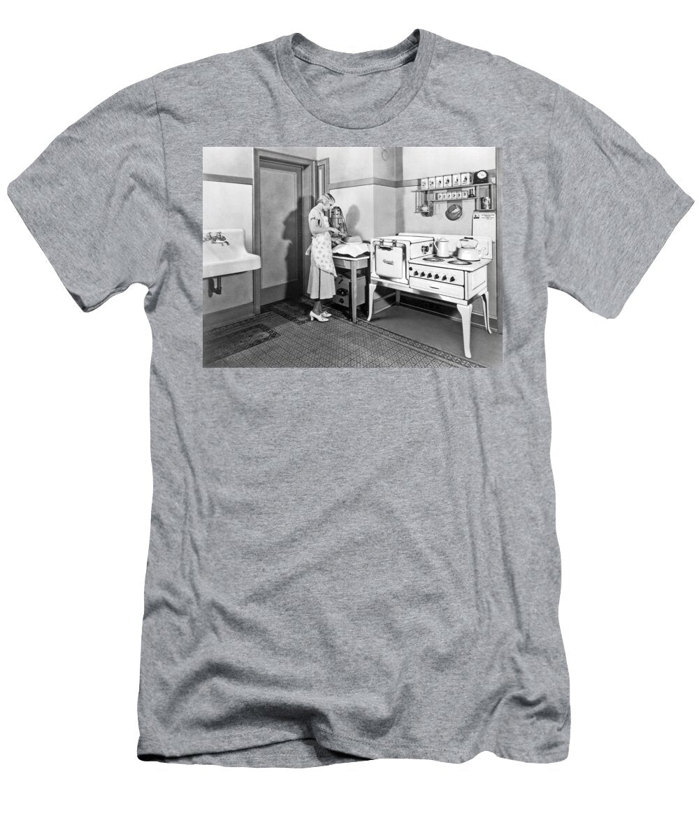 Woman Cutting a Homemade Cake Underwood Archives T-Shirt
