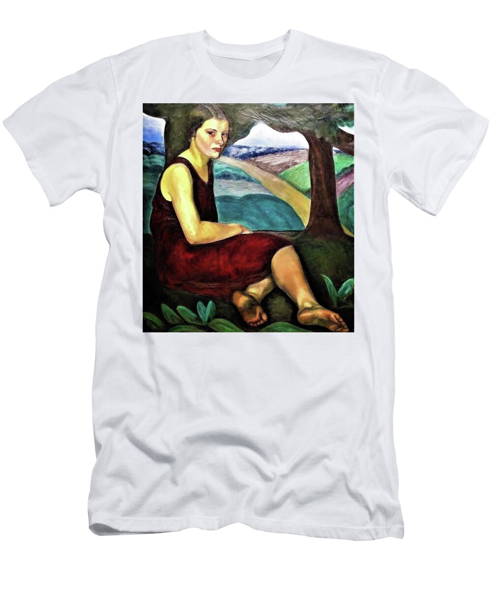 Women Who Look Out From the Canvas Digital Remastered Edition Prudence Heward T-Shirt