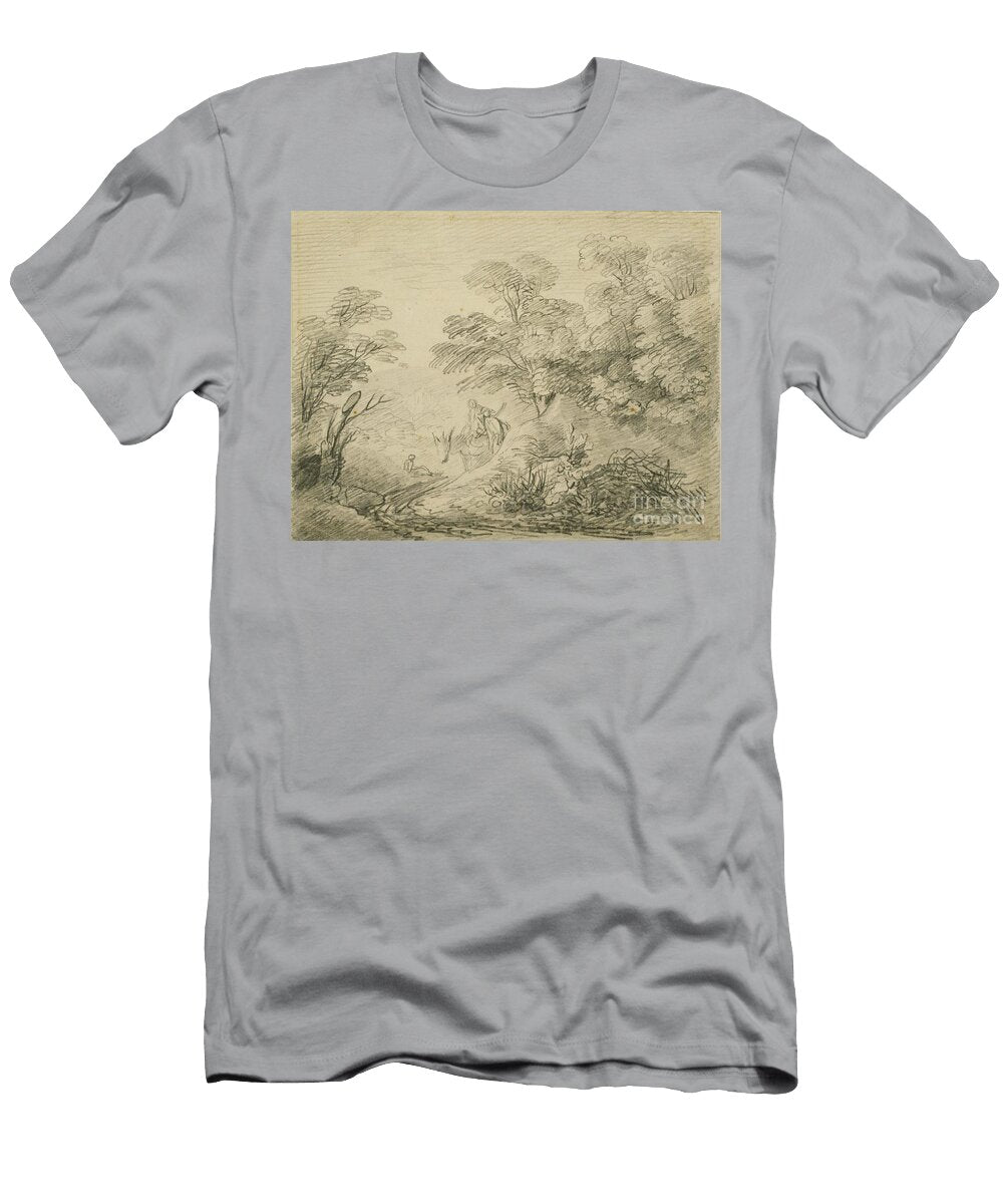 Wooded Landscape with Donkey and Figures C1759 Thomas Gainsborough T-Shirt