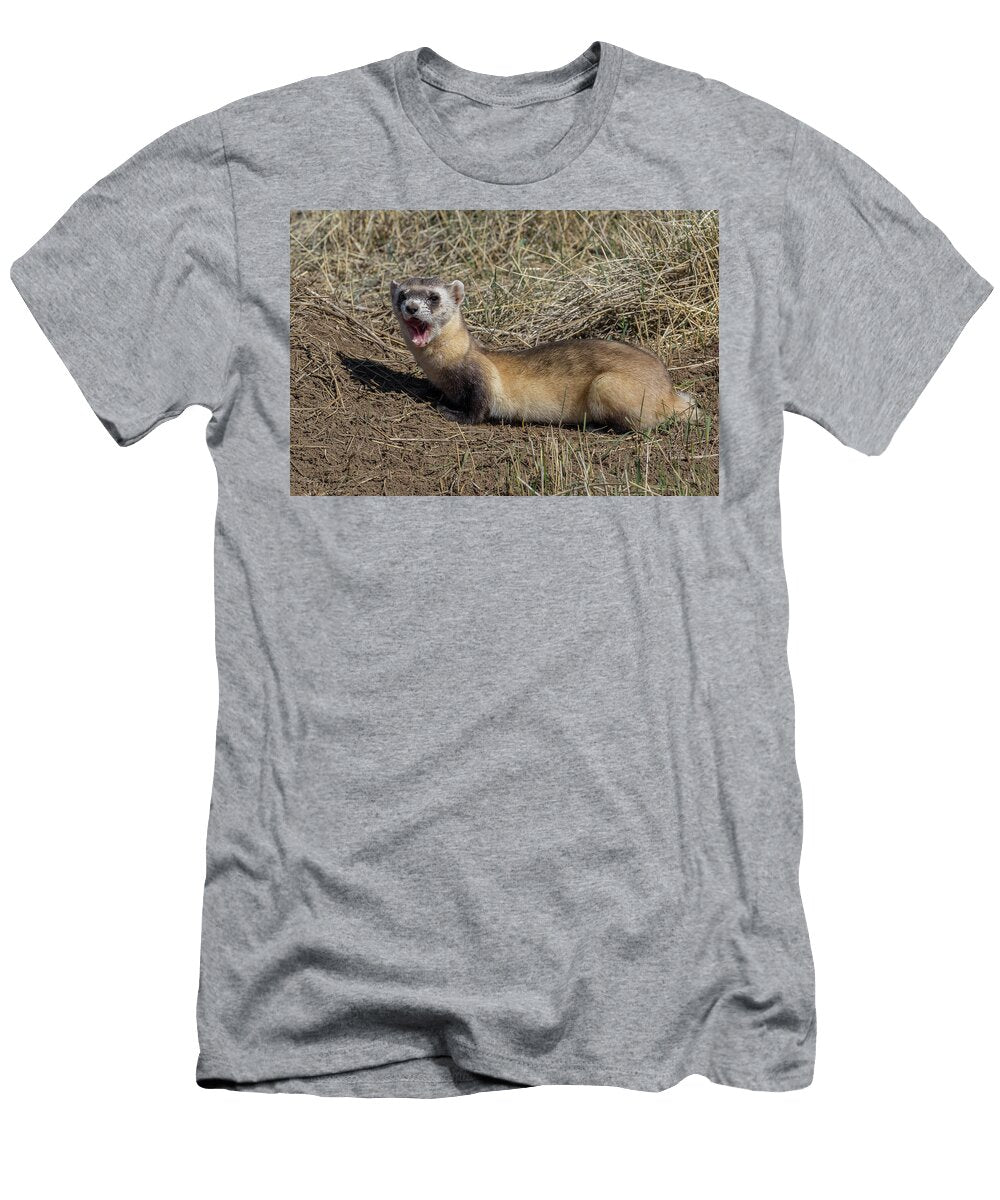 Yawning Black Footed Ferret Tony Hake T-Shirt