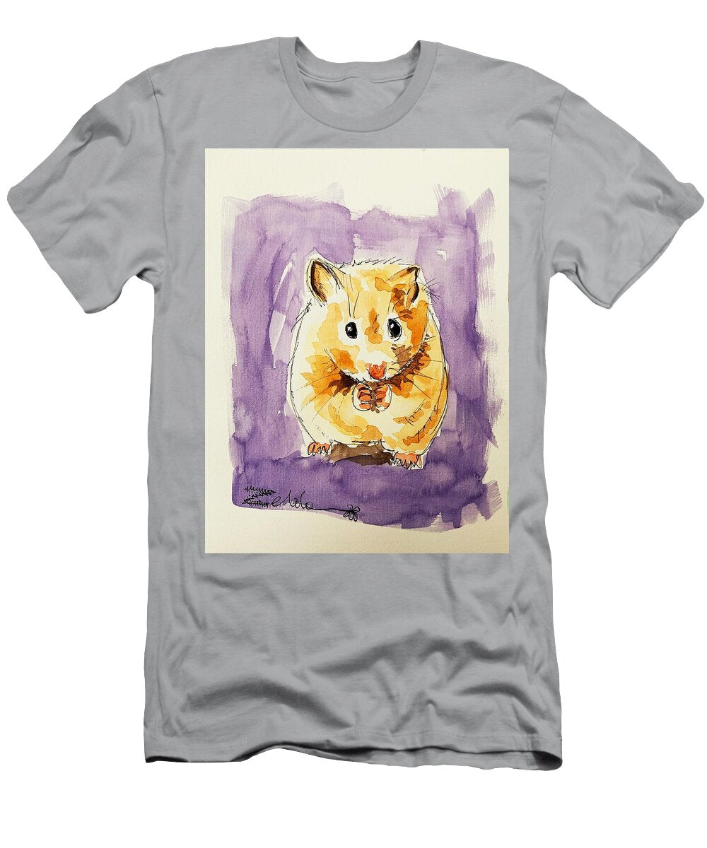 Yellow Hamster in Purple Zelda Tessadori T-Shirt