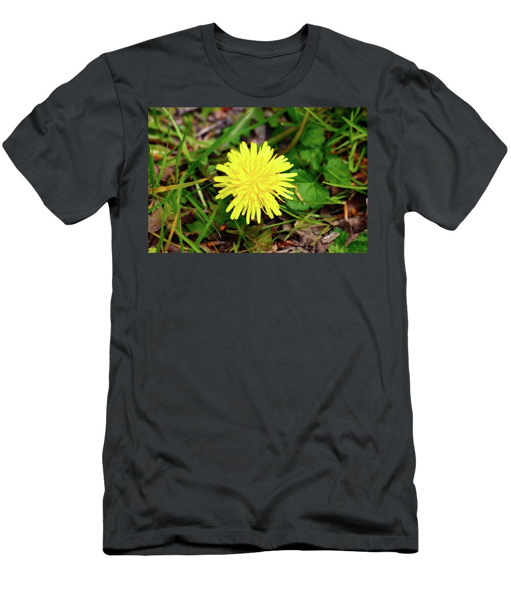 Yellow Spring Dandelion in a Meadow Johan Ferret T-Shirt