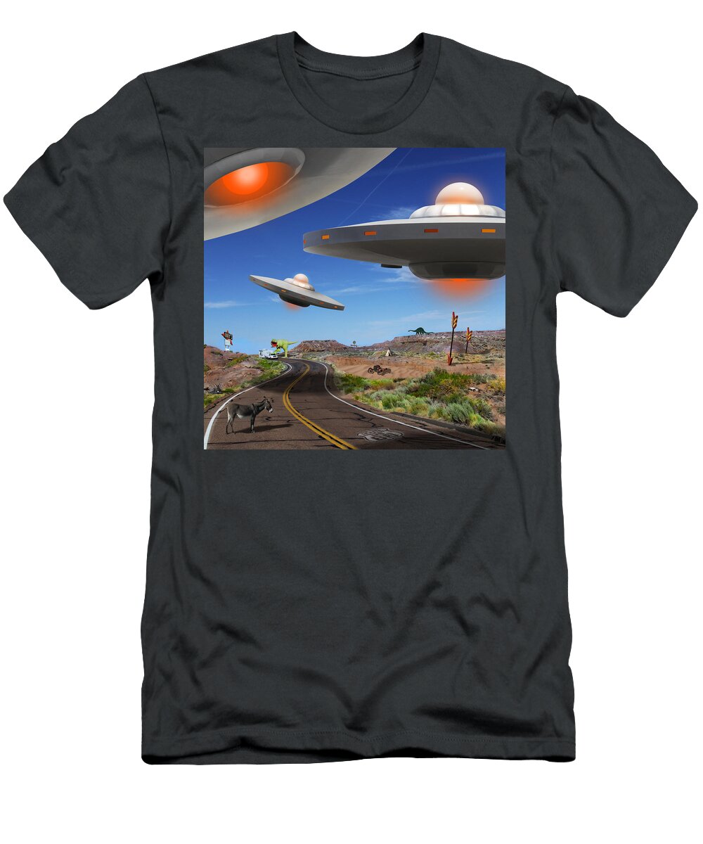 You Never Know What You Will See on Route 66 2 Mike Mcglothlen T-Shirt